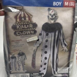 Killer Clown Child Costume - Black and White size 8